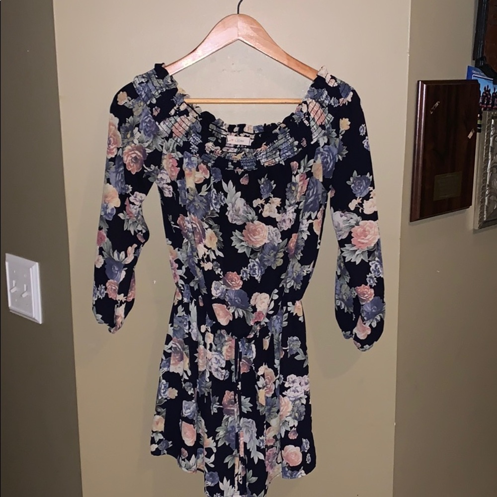 I.Joah off the shoulder long sleeve romper